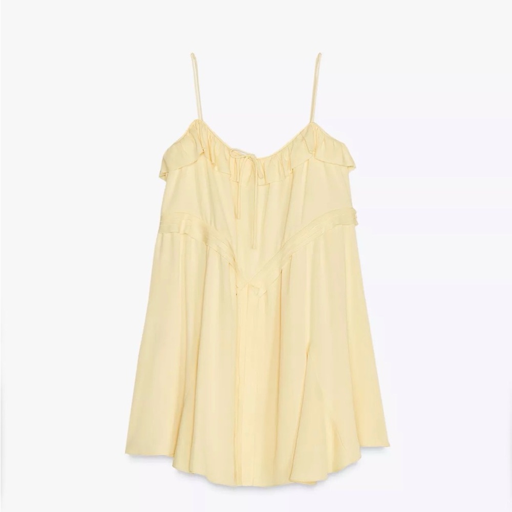 Zara Yellow Ruffled Dress - Picture 4 of 5
